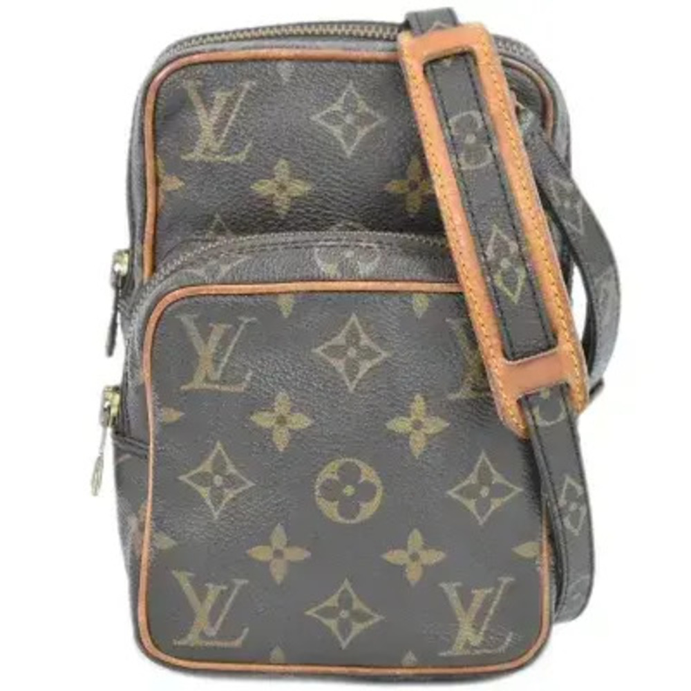 Louis Vuitton LV Amazon Monogram Shoulder Bag Canvas Leather Brown